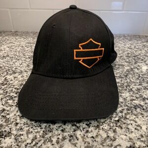 Harley-Davidson Insurance OTTO FLEX Hat Cap Fitted Mens Large / XL Black Stretch